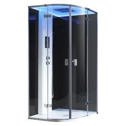 AWT Dampfdusche LD210F15 Schwarz 90x90