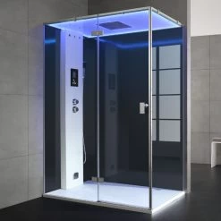 AWT Dampfdusche LD211F15 Schwarz 150x90 Links -Badmöbel Store bg16465 38hlaeqrcyvmrr