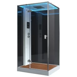 AWT Dampfdusche LD207F15 Mit Duschtasse Schwarz 120x90 Links