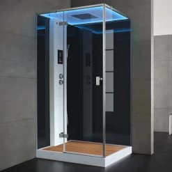 AWT Dampfdusche LD207F15 Mit Duschtasse Schwarz 120x90 Links -Badmöbel Store bg16727 3