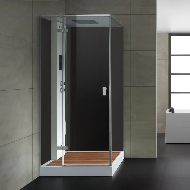 AWT Dampfdusche LD208F15 Mit Duschtasse Schwarz 90x90 Links 2 AWT Dampfdusche LD208F15 Mit Duschtasse Schwarz 90x90 Links – Bild 2