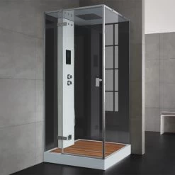 AWT Dampfdusche LD208F15 Mit Duschtasse Schwarz 90x90 Links 9 AWT Dampfdusche LD208F15 Mit Duschtasse Schwarz 90x90 Links -Badmöbel Store bg16731 3