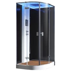 AWT Dampfdusche LD209F15 Mit Duschtasse Schwarz 100x100