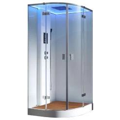 AWT Dampfdusche LD210F15 Mit Duschtasse Weiß 90x90