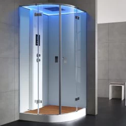 AWT Dampfdusche LD210F15 Mit Duschtasse Weiß 90x90 9 AWT Dampfdusche LD210F15 Mit Duschtasse Weiß 90x90 -Badmöbel Store bg16738 3