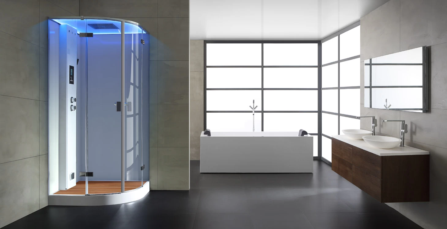 AWT Dampfdusche LD210F15 Mit Duschtasse Weiß 90x90 5 AWT Dampfdusche LD210F15 Mit Duschtasse Weiß 90x90 – Bild 5