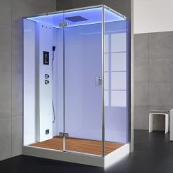 AWT Dampfdusche LD211F15 Mit Duschtasse Weiß 150x90 Links 9 AWT Dampfdusche LD211F15 Mit Duschtasse Weiß 150x90 Links -Badmöbel Store bg16741 3